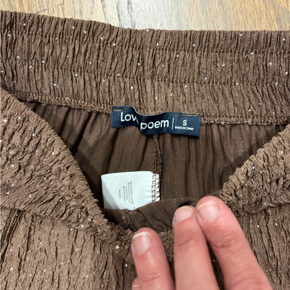 Brown Sleeveless Crop Top & Wide Leg Pants Set - Picture 2 of 2